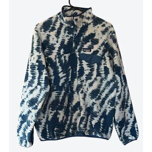 Patagonia Synchilla Women's Snap T Henley Cream Dark Teal Camouflage Fleece